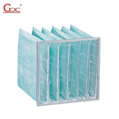 F7 F8 1700m3 / H ถุงกรองอากาศหลายกระเป๋าทนต่ออุณหภูมิสูง